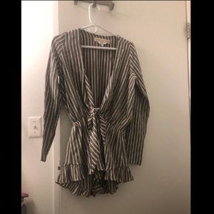 Stone Cold Fox Striped Plunge Romper